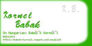 kornel babak business card